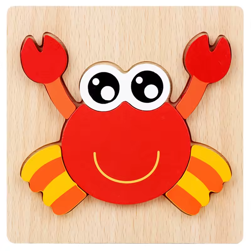 Montessori Wooden Educational Puzzle Board (One Set)