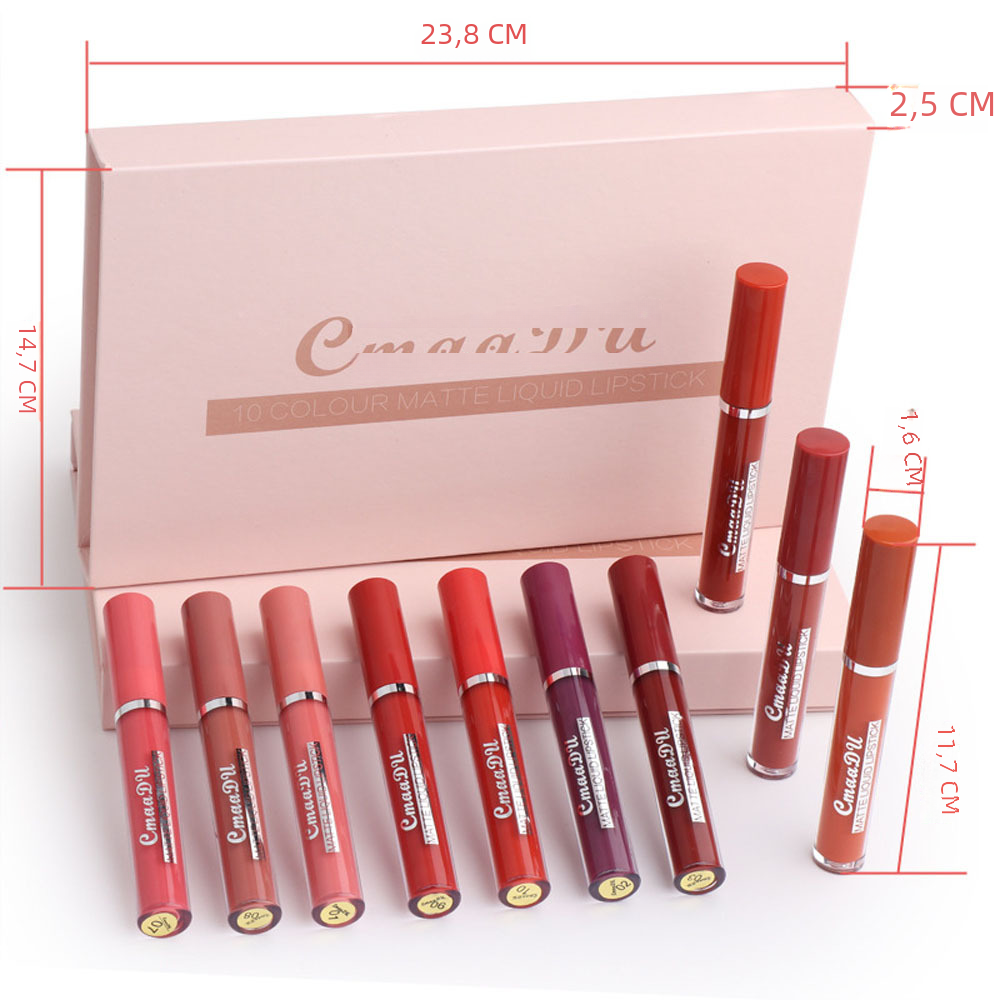 CmaaD Matte Liquid Lipstick Set - Waterproof & No Transfer