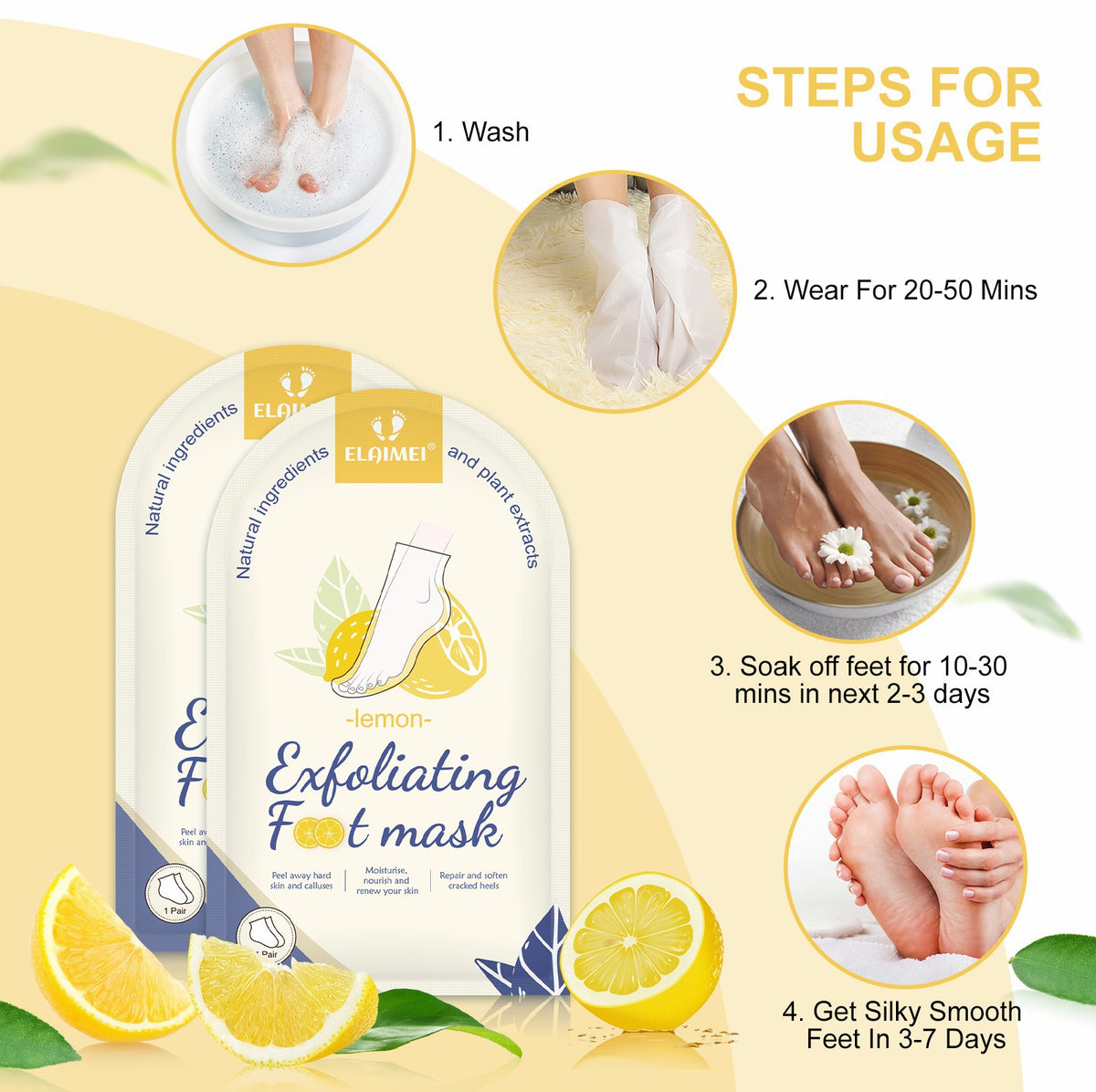 ELAIMEI Foot Care Mask for Exfoliation and Relaxation